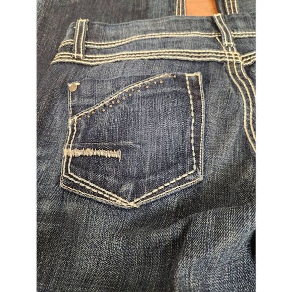 BKE Denim Sabrina Flare Embroidered Dark Denim Jeans 30XXL. Measures approx 34 w - Picture 10 of 10